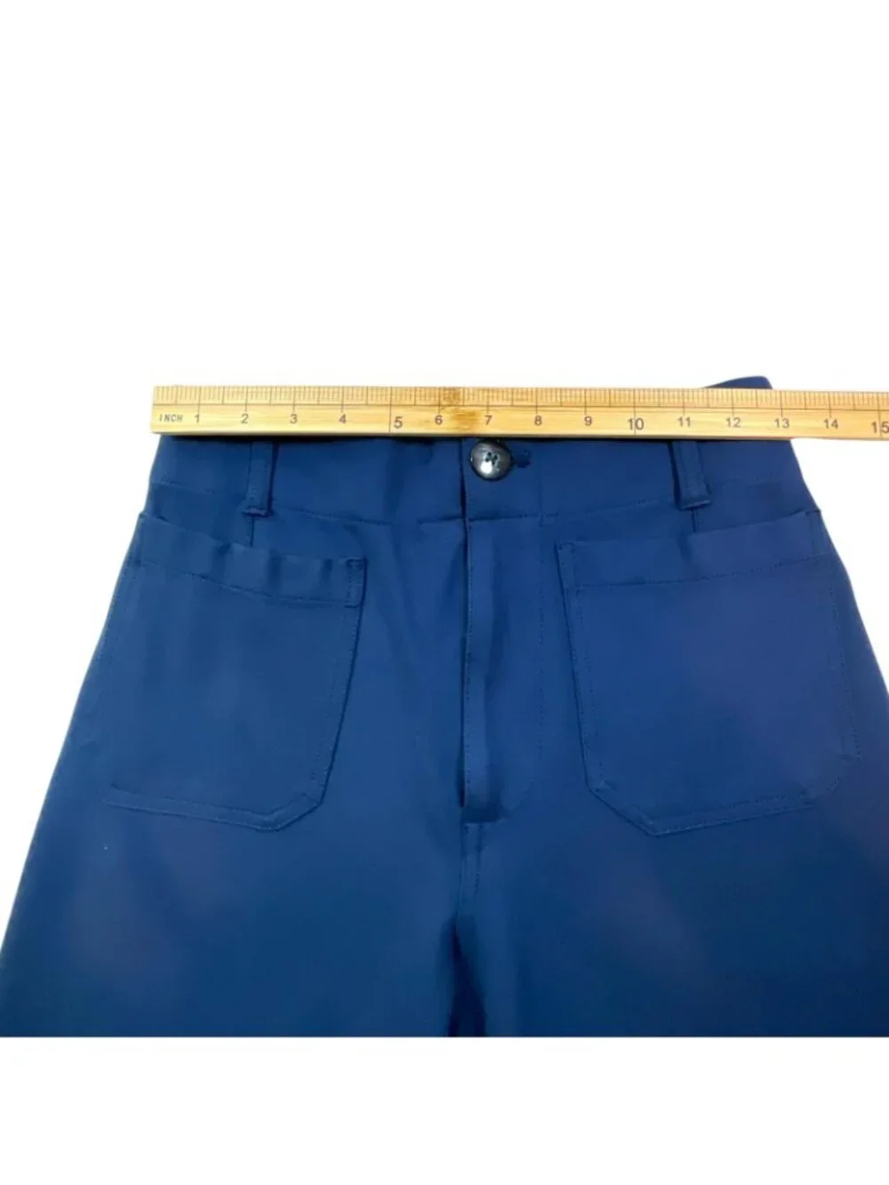 Maeve The Colette Pants Womens 27 Blue Cropped Wide Leg Ponte Stretch Trousers